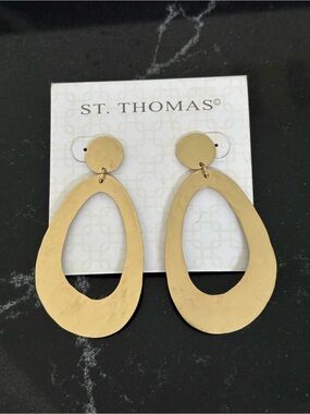 St. Thomas Gold Open Teardrop Earrings